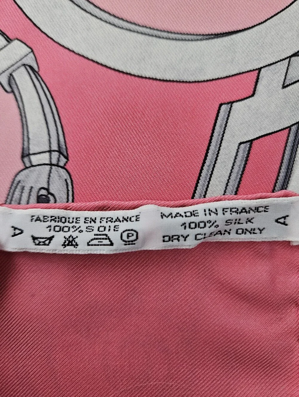 Hermes silk scarf pink / gray 